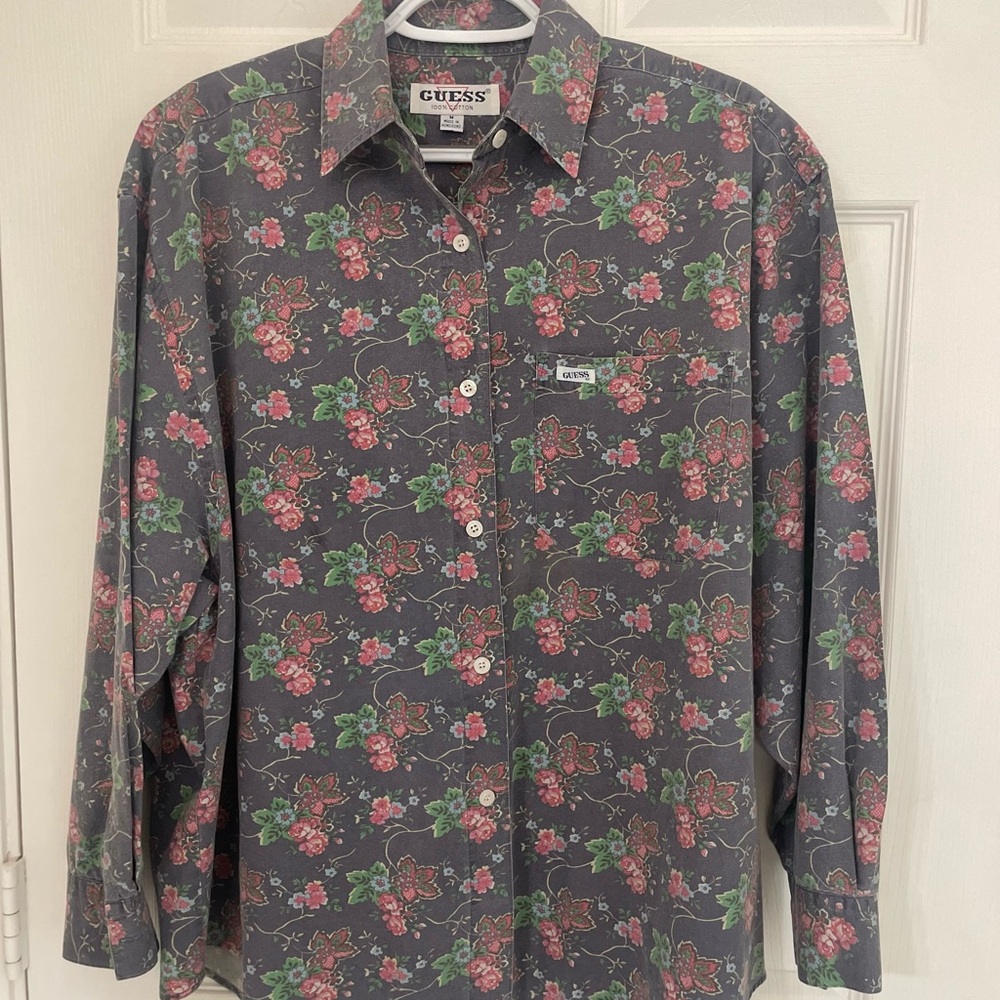 Vintage Guess Floral Button Down Shirt